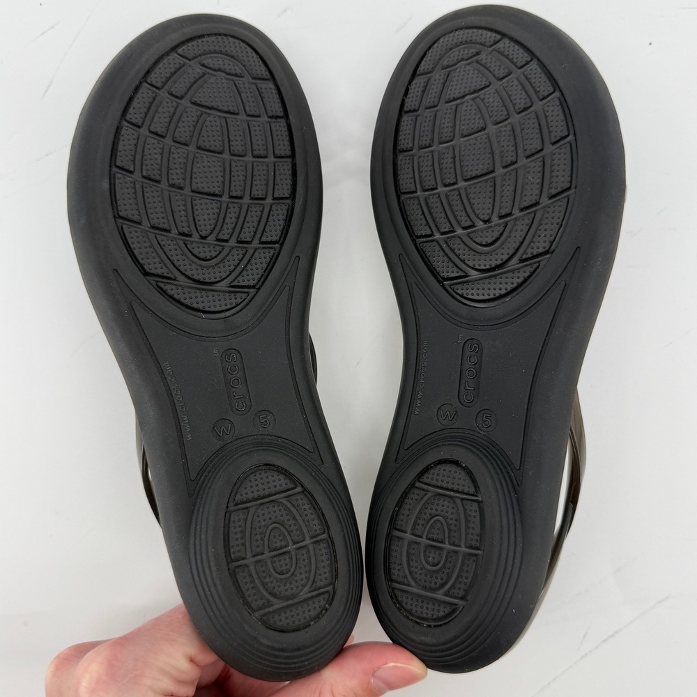 Crocs Isabella Strappy Sandal Black Women 5 Slip On Y2K Jelly Lightweight New - Picture 8 of 9
